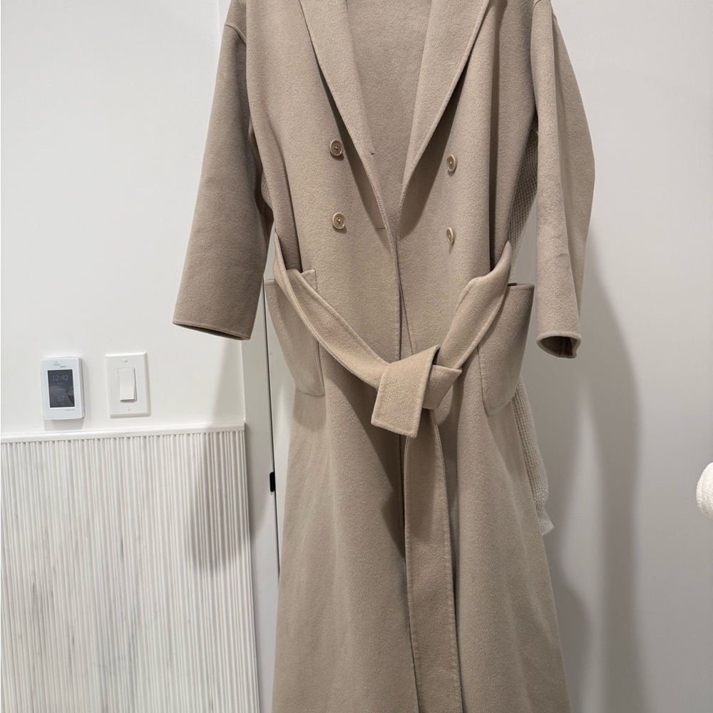 Anine Bing taupe wool cashmere Belted Coat - Picture 7 of 11